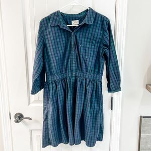 Levi’s Classic Blue Green Plaid Shirt Dress Size Large